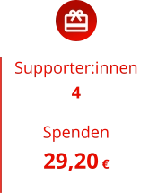 Supporter:innen 4  Spenden 29,20 €